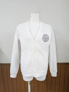 EDWIN GOLF ホワイト ジップアップフリースカーディガン　U1105
