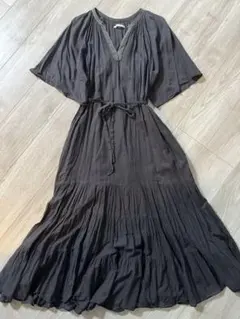 極美品 ヌキテパ 別注 ポプリンノースリーブワンピース コットン