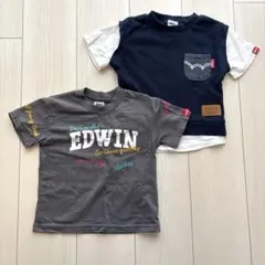 【100サイズ】EDWIN エドウィン キッズ Tシャツ 2枚セット 男の子