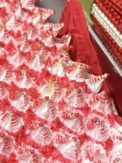 帯揚げ 帯締め 新品 未使用品 絞り 赤 白 グラデーション