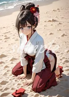 q-55[4K 高画質] A4 ポスター 美少女 美女 かわいい イラスト お尻