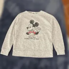 Disney ミッキーマウス スウェット トレーナー グレー Lサイズ