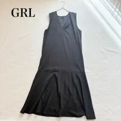 【グレイル】ポケット付きマーメイドジャンパースカート（M）シンプル 黒 Vネック