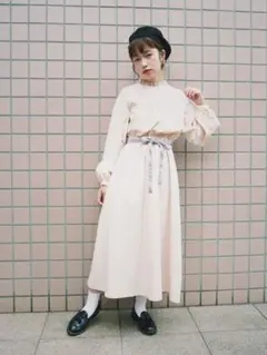LEBECCA boutique 一息いれるジャガード切替ワンピース