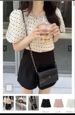 GRL グレイル　ハイウエストタックショートパンツ[at1647]