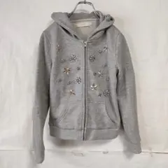 tocco closet トッコクローゼット　ビジューパーカー　羽織　グレー　Mのサムネイル
