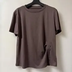 前身頃ボタン飾り付きカットソー (新品未使用)