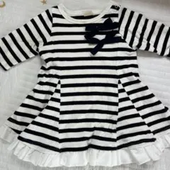petit main ストライプ ワンピース 80