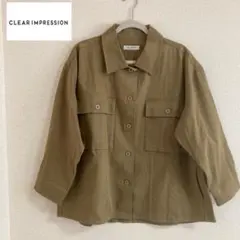 【匿名配送】CLEAR IMPRESSION CPOジャケット サイズ2 カーキのサムネイル