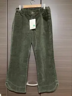 コーデュロイ フレアパンツ オリーブグリーンLL