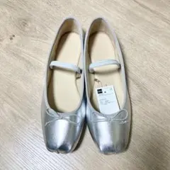 GU/ジーユー ストラップバレエシューズ シルバー L