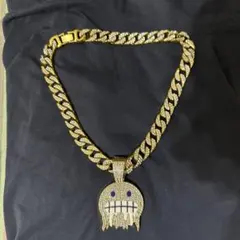 【新品】ゴールドチェーンネックレス スマイルデザイン