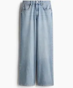 H&M ワイドハイウエストデニム ライトブルー