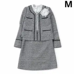 ナチュラルビューティーベーシック フォーマル ツイード セットアップ ブラックM