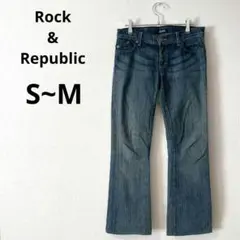 ロックアンドリパブリック▶USA製デニム S~M ブーツカット 綿99%のサムネイル