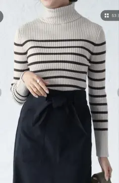 ボーダーニット　ブラウン　Lサイズ　kobe lettuce