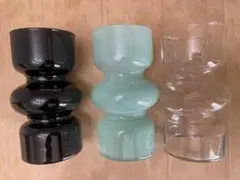 花瓶 ガラス フラワースタンド フラワーベース 透明 ブラック グリーン 3個