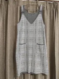 anysis チェック柄 リバーシブルワンピース グレー