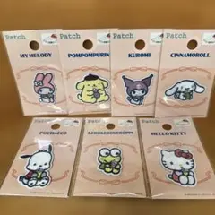 セリア☆サンリオ ドリンク ワッペン シール　コンプリートセット