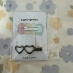 ヘアピン 2点セット パステルカラー ハート