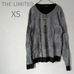 美品✨THE LIMITED【XS】千鳥格子柄 カーディガン 薄手 丸首 長袖