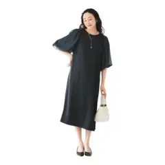新品タグ付き アンタイトル UNTITLED バルーン袖サテンワンピース
