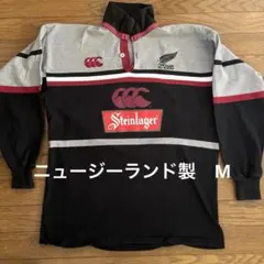 カンタベリー　オールブラックス　ラガーシャツ　メンズ　ニュージーランド製　M