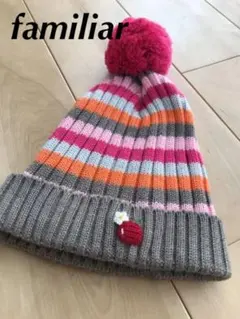 美品　ファミリア  ニット帽　s リンゴ
