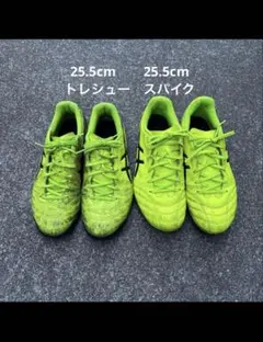 サッカー　トレーニングシューズとスパイク　25.5cm 3E アシックス