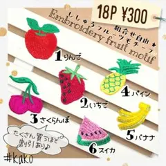 オーダー♡フルーツ レースモチーフ♡ハンドメイド資材 ワッペン 手芸 入園 入学