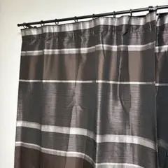 NEED’K ニーディック カーテン 両開き　ボーダー　ブラウン