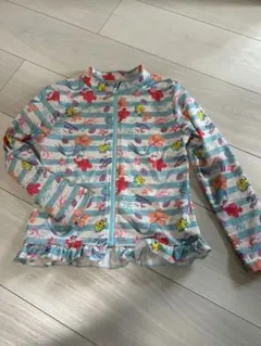 花柄　セパレート水着セット　ラッシュガード　アリエル　キッズ120センチ　ビキニ