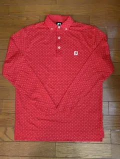 FJ ドット柄 レッド長袖シャツ