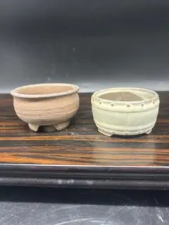 陶器製小型盆栽鉢2点セット