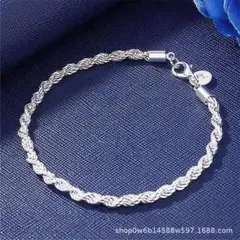 シルバーブレスレット チェーンブレスレット ツイスト スクリュー