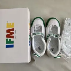 【新品IFME 上履き 21.0cm ホワイト/グリーン】中敷1セットおまけ付き