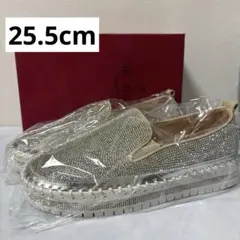 スニーカー レディース スリッポン 厚底 スパンコール 25.5