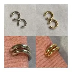 カラー2種類おまとめ　ゴールドカラー　シルバーカラー　イヤーカフ　片耳重ね付け