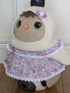 LOVOT用 ハンドメイドワンピース3点セット （リボン＆花柄・パープル系）のサムネイル