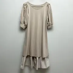 【美品】And Couture ティアードワンピース ベージュ