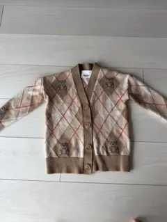 BURBERRY カーディガン 12M クリーム/グレー - メルカリ
