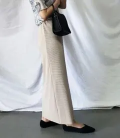 【me+em select2】ベージュ ロングスカート