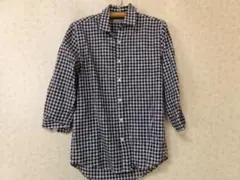 104478 ナノユニバース　7分袖シャツ　黒ｘ白　サイズM