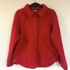 90s Eddie Bauer レッド フリースシャツジャケット