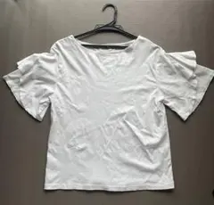 OPAQUE.CLIP フリルスリーブ Tシャツ ホワイトのサムネイル