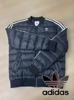 adidas originalsストライプ ダウンジャケット【美品】L 黒値下げ