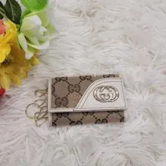 GUCCI 구찌 화이트 키링 키 케이스 로고 카드 넣어