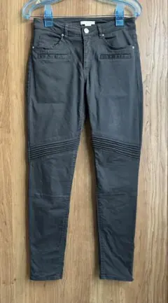 H&M スキニーパンツ ライダース風 ダークグレー レディース EUR 36