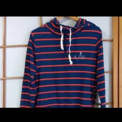RUSTY ネイビーとレッドのストライプパーカー