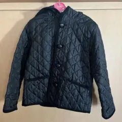 コムサイズム　子供用キルティングジャケット 130 フード付き　黒